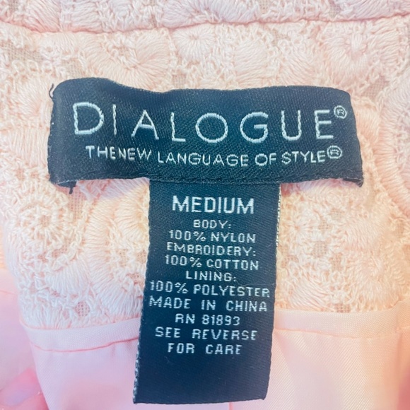 Dialogue Medium pink work blazer embroidered women’s floral print - Picture 2 of 5